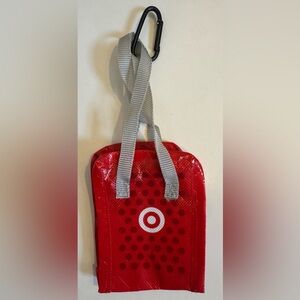 Mini Target Red Tote keychain, change holder with Gray Handles